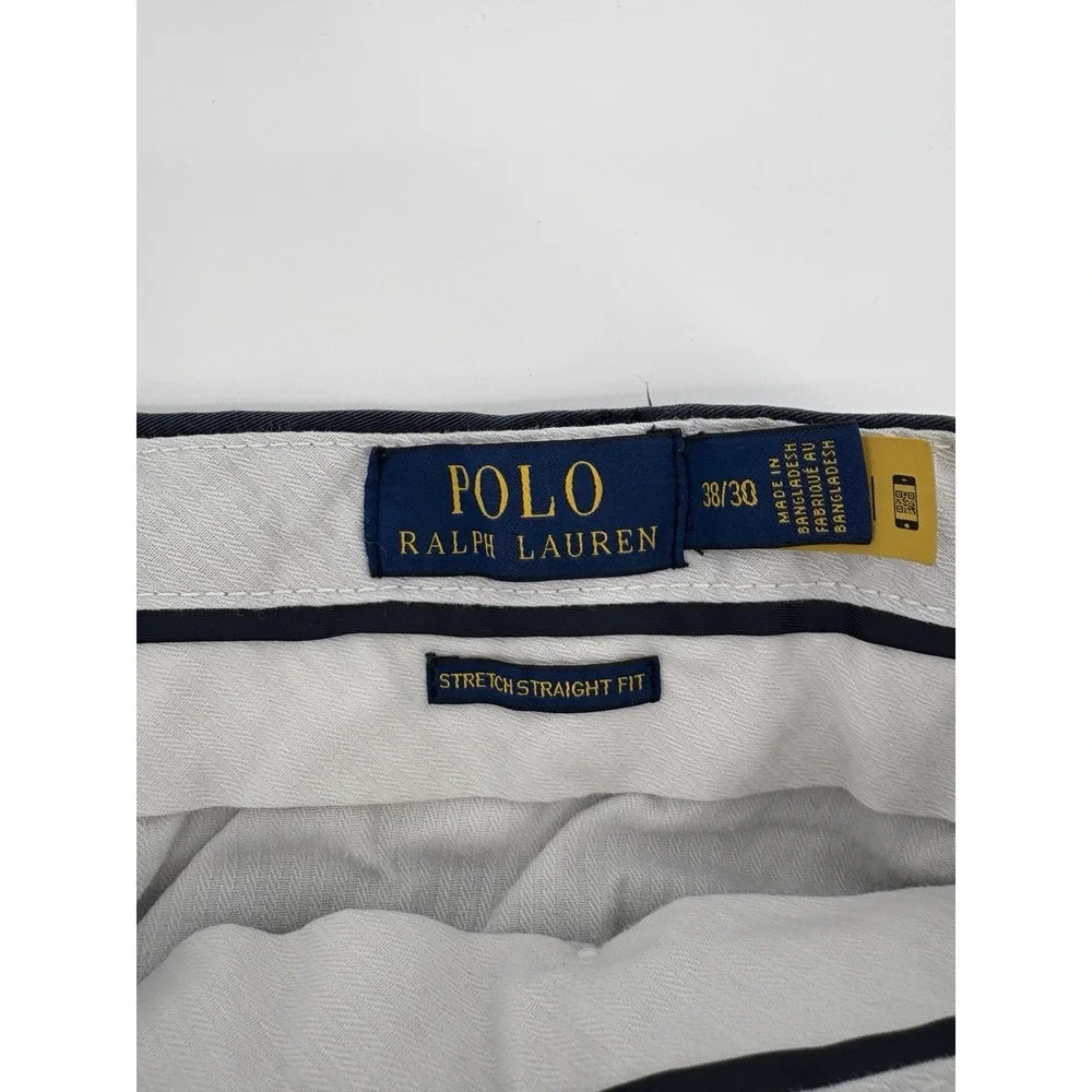 Polo Ralph Lauren Pants Mens 38x30 Blue Stretch Straight‎ Chino Casual